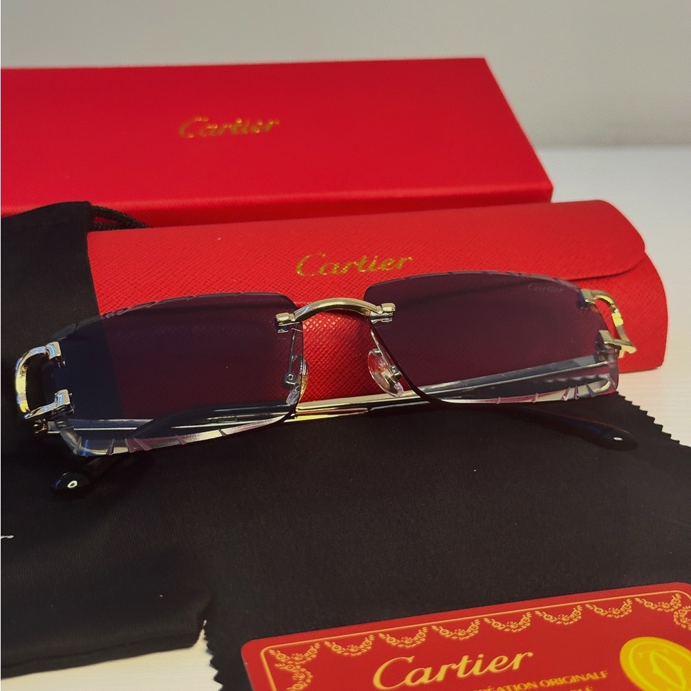 Cartier Black and Gold Sunglasses Luxury Accessories